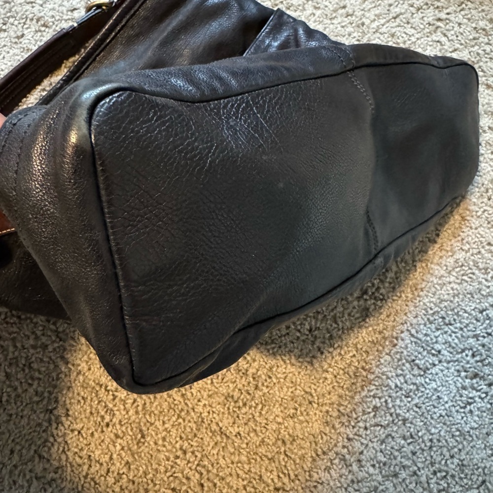 Coach Rare Dark Brown and Black Leather Convertible Shoulder Bag - Picture 10 of 14